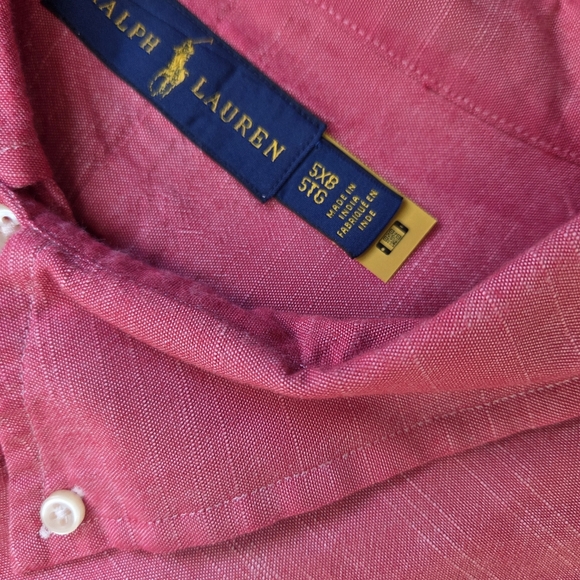 RALPH LAUREN Mens Big & Tall Button Down Oxford Shirt Size 5XB Heather Pink - Picture 5 of 12